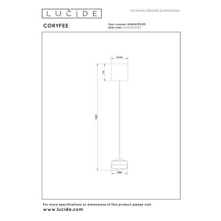 Lucide CORYFEE - Suspension - LED Dim. - CCT - 1x9W 2200K/3000K - Champagne Couleur - Vibes