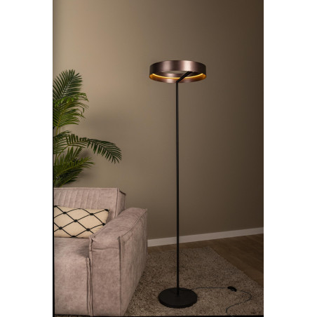 Lucide LEONARD - Lampadaire - Ø 40 cm - LED - CCT - 1x24W 2200K/3000K - Café - Vibes