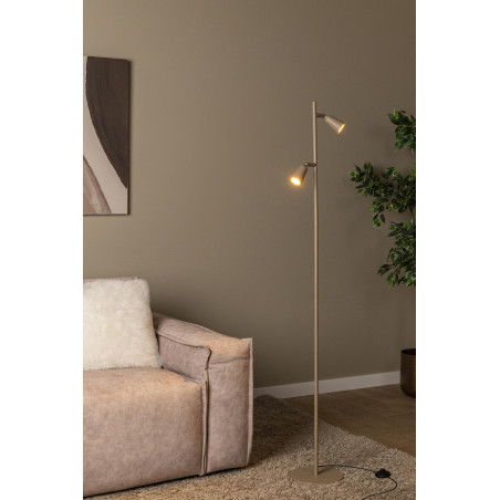 Lucide TIANA - Lampadaire - 2xGU10 (MR16) - Taupe - Essential