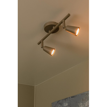 Lucide TIANA - Spot mural / Applique mural - 2xGU10 (MR16) - Taupe - Essential