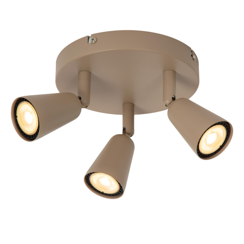 Lucide TIANA - Spot plafond - 3xGU10 (MR16) - Taupe - Essential