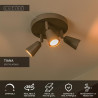 Lucide TIANA - Spot plafond - 3xGU10 (MR16) - Taupe - Essential