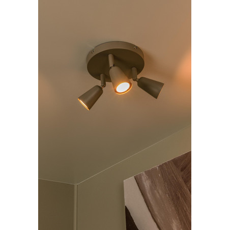 Lucide TIANA - Spot plafond - 3xGU10 (MR16) - Taupe - Essential