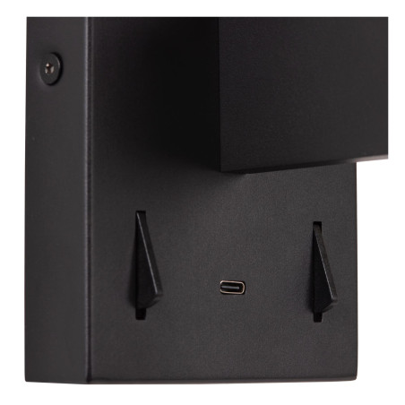 Lucide FINAN - Applique murale - LED - 2700K - Point de rechargement USB - Noir