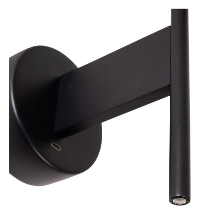 Lucide MAGIC - Applique murale - 1xE27 - Point de rechargement USB - Noir - L 18 x P 31 x H 50 cm