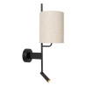 Lucide MAGIC - Applique murale - 1xE27 - Point de rechargement USB - Noir - L 30 x P 18 x H 58 cm