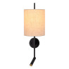 Lucide MAGIC - Applique murale - 1xE27 - Point de rechargement USB - Noir - L 30 x P 18 x H 58 cm