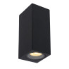 Lucide ZARO - Spot mural / Applique mural Intérieur/Extérieur - 2xGU10 (MR16) - IP65 - Noir