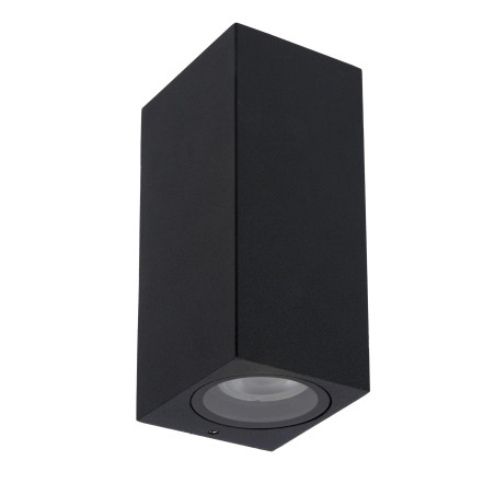 Lucide ZARO - Spot mural / Applique mural Intérieur/Extérieur - 2xGU10 (MR16) - IP65 - Noir
