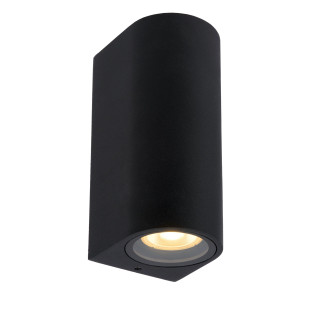 Lucide ZARO - Spot mural / Applique mural Intérieur/Extérieur - 2xGU10 (MR16) - IP44 - Noir