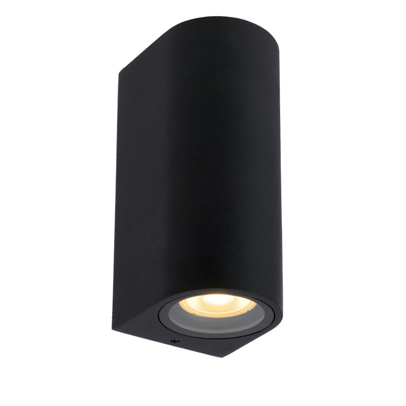Lucide ZARO - Spot mural / Applique mural Intérieur/Extérieur - 2xGU10 (MR16) - IP44 - Noir