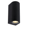 Lucide ZARO - Spot mural / Applique mural Intérieur/Extérieur - 2xGU10 (MR16) - IP44 - Noir