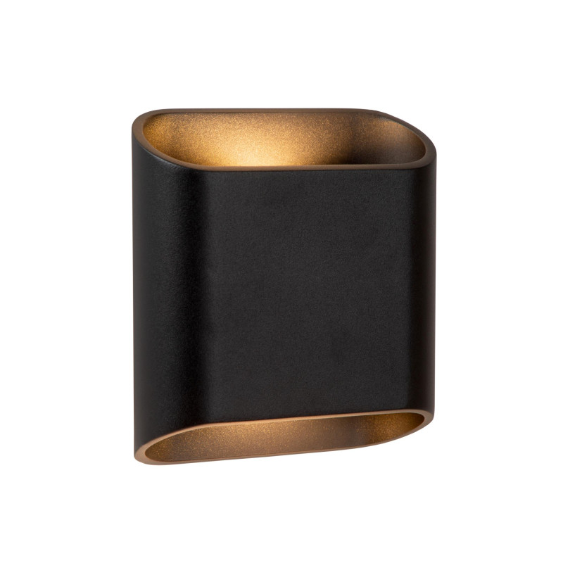 Lucide ATILA - Applique murale Intérieur/Extérieur - LED Dim. - 2x5W 2700K - IP65 - Noir - L 16 x P 6,3 x H 18 cm