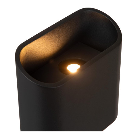 Lucide ATILA - Applique murale Intérieur/Extérieur - LED Dim. - 2x5W 2700K - IP65 - Noir - L 16 x P 6,3 x H 18 cm