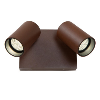 Lucide EMERIC - Spot mural / Applique mural Intérieur/Extérieur - LED - CCT - 2x9,5W 2200K/3000K - IP54 - Rouille - Essential