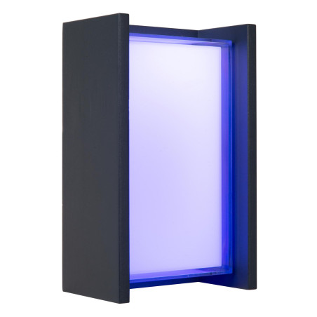 Lucide QUADRA - Smart Applique murale Intérieur/Extérieur - LED - RGBCW - 1x11W 2700K/6500K - IP65 - - L 8,3 x P 14,5 x H 24 cm