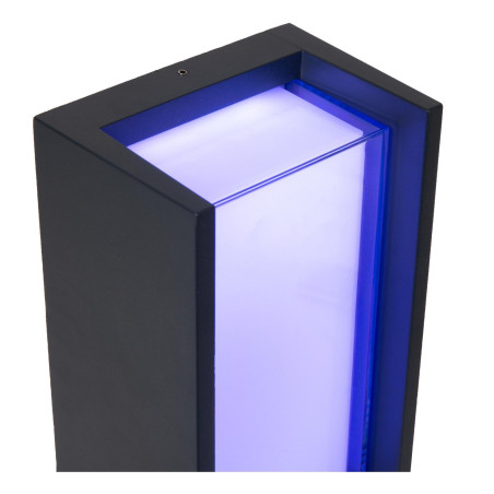 Lucide QUADRA - Smart Applique murale Intérieur/Extérieur - LED - RGBCW - 1x11W 2700K/6500K - IP65 - - L 8,3 x P 14,5 x H 24 cm
