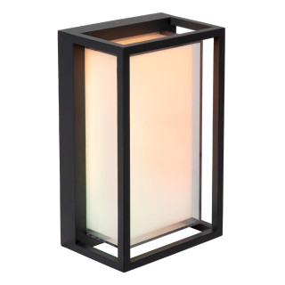 Lucide QUADRA - Smart Applique murale Intérieur/Extérieur - LED - RGBCW - 1x11W 2700K/6500K - IP65 - - L 10 x P 14,5 x H 24 cm