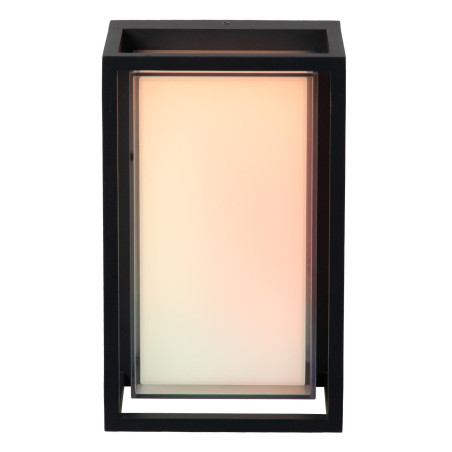 Lucide QUADRA - Smart Applique murale Intérieur/Extérieur - LED - RGBCW - 1x11W 2700K/6500K - IP65 - - L 10 x P 14,5 x H 24 cm