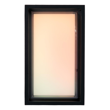 Lucide QUADRA - Smart Applique murale Intérieur/Extérieur - LED - RGBCW - 1x11W 2700K/6500K - IP65 - - L 10 x P 14,5 x H 24 cm