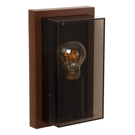 Lucide COZETTE - Applique murale Intérieur/Extérieur - 1xE27 - IP65 - Rouille - Essential - L 8,6 x P 14,5 x H 24 cm