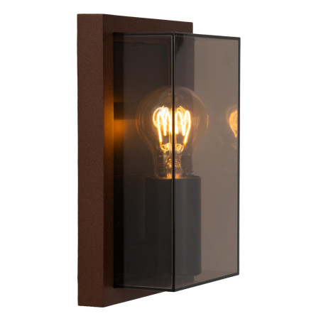 Lucide COZETTE - Applique murale Intérieur/Extérieur - 1xE27 - IP65 - Rouille - Essential - L 8,6 x P 14,5 x H 24 cm