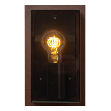 Lucide COZETTE - Applique murale Intérieur/Extérieur - 1xE27 - IP65 - Rouille - Essential - L 8,6 x P 14,5 x H 24 cm