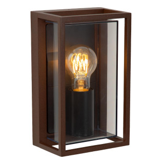 Lucide COZETTE - Applique murale Intérieur/Extérieur - 1xE27 - IP65 - Rouille - Essential - L 10,3 x P 14,5 x H 24 cm