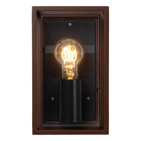 Lucide COZETTE - Applique murale Intérieur/Extérieur - 1xE27 - IP65 - Rouille - Essential - L 10,3 x P 14,5 x H 24 cm