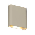 Lucide ATILA II - Applique murale Salle de bains - LED Dim. - CCT - 2x5W 2200K/3000K - IP54 - Taupe - - L 6,4 x P 16 x H 17 cm