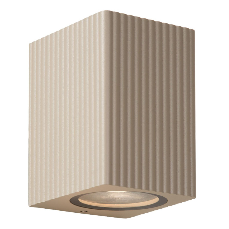 Lucide ANGELINA - Spot mural / Applique mural Intérieur/Extérieur - 1xGU10 (MR16) - IP65 - Taupe - Essential - Réf. 69822/01/41
