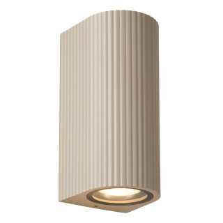 Lucide ANGELINA - Spot mural / Applique mural Intérieur/Extérieur - 2xGU10 (MR16) - IP65 - Taupe - Essential - Réf. 69823/02/41