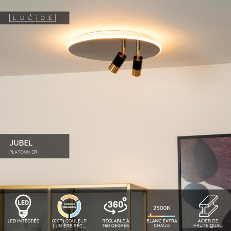 Lucide JUBEL - Plafonnier - Ø 40 cm - LED - CCT - 2500K/3000K - Canon Fusil
