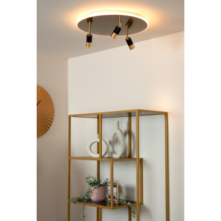 Lucide JUBEL - Plafonnier - Ø 48 cm - LED - CCT - 2500K/3000K - Or Mat / Laiton
