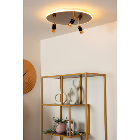 Lucide JUBEL - Plafonnier - Ø 48 cm - LED - CCT - 2500K/3000K - Or Mat / Laiton