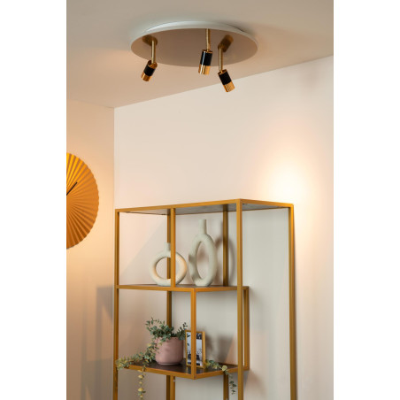 Lucide JUBEL - Plafonnier - Ø 48 cm - LED - CCT - 2500K/3000K - Or Mat / Laiton