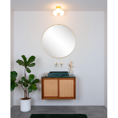 Lucide TRUDY - Plafonnier Salle de bains - Ø 28 cm - 3xG9 - IP44 - Or Mat / Laiton