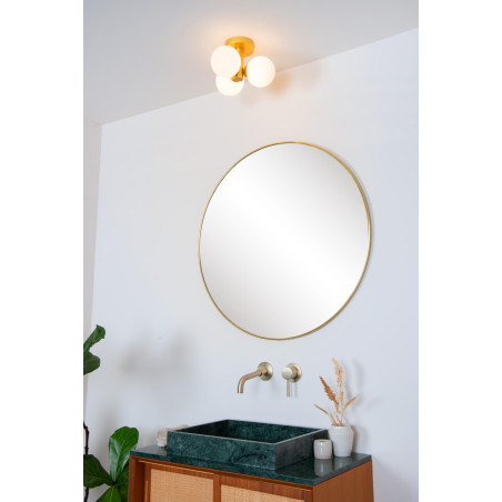 Lucide TRUDY - Plafonnier Salle de bains - Ø 28 cm - 3xG9 - IP44 - Or Mat / Laiton
