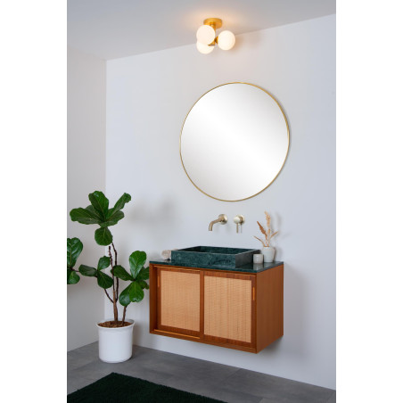 Lucide TRUDY - Plafonnier Salle de bains - Ø 28 cm - 3xG9 - IP44 - Or Mat / Laiton