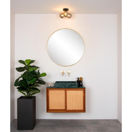 Lucide TRUDY - Plafonnier Salle de bains - Ø 28 cm - 3xG9 - IP44 - Noir