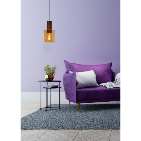 Lucide TOLEDO - Suspension - Ø 20 cm - 1xE27 - Ambre