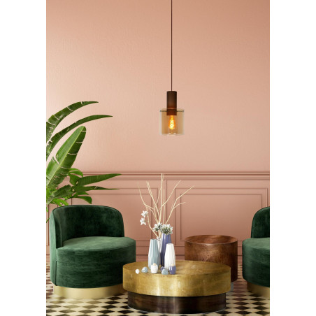 Lucide TOLEDO - Suspension - Ø 20 cm - 1xE27 - Ambre
