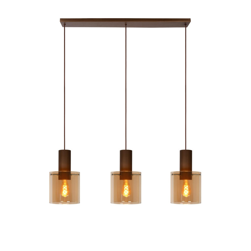 Lucide TOLEDO - Suspension - Ø 20 cm - 3xE27 - Ambre