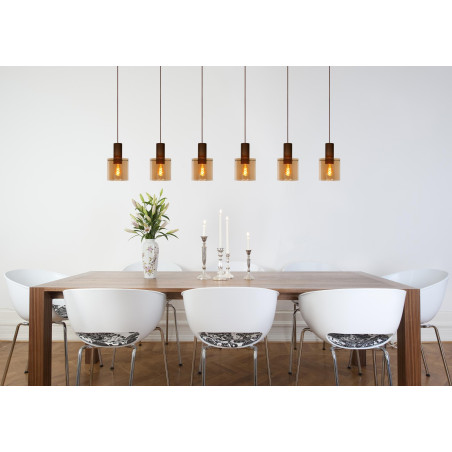 Lucide TOLEDO - Suspension - Ø 20 cm - 3xE27 - Ambre