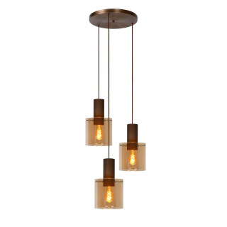 Lucide TOLEDO - Suspension - 3xE27 - Ambre