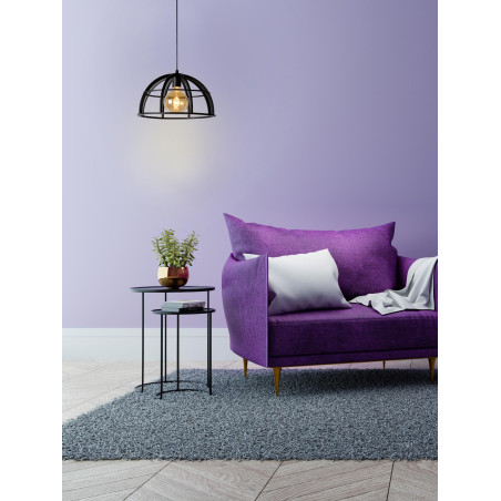 Lucide DIKRA - Suspension - Ø 40 cm - 1xE27 - Noir