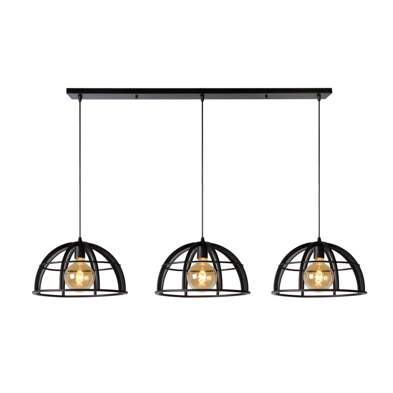 Lucide DIKRA - Suspension - Ø 40 cm - 3xE27 - Noir