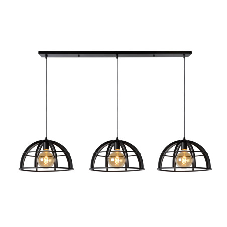 Lucide DIKRA - Suspension - Ø 40 cm - 3xE27 - Noir