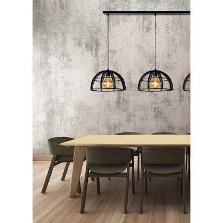 Lucide DIKRA - Suspension - Ø 40 cm - 3xE27 - Noir