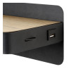 Lucide ATKIN - Lampe de chevet / Applique mural - LED - 1x6W 3000K - Point de rechargement USB - Noir